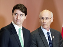 Prime Minister Justin Trudeau stands with Clerk of the Privy Council Michael Wernick during a cabinet shuffle at Rideau Hall in Ottawa on March 1, 2019.