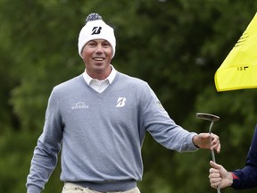 Matt Kuchar smiles after winning the first hole during semifinal play against Lucas Bjerregaard at the Dell Technologies Match Play Championship golf tournament, Sunday, March 31, 2019, in Austin, Texas.