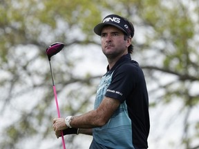 Bubba Watson watches his tee shot on the sixth hole during round-robin play at the Dell Technologies Match Play Championship golf tournament, Thursday, March 28, 2019, in Austin, Texas.