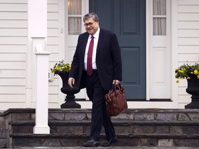 Attorney General William Barr leaves his home in McLean, Va., on Thursday, March 21, 2019.  Special Counsel Robert Mueller is expected to present a report to the Justice Department any day now outlining the findings of his nearly two-year investigation into Russian election meddling, possible collusion with Trump campaign officials and possible obstruction of justice by Trump .