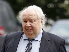 FILE - In this Monday, July 17, 2017, file photo, Russian Ambassador to the U.S. Sergei Kislyak arrives at the State Department in Washington to meet with Undersecretary of State Thomas Shannon.