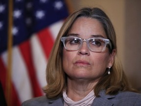 FILE - In this Nov. 1, 2017 file photo, San Juan, Puerto Rico Mayor Carmen Yulín Cruz attends a House Democratic Leaders news conference on Capitol Hill in Washington. Cruz announced Friday, March 22, 2019, that she is running for governor of the U.S. territory.