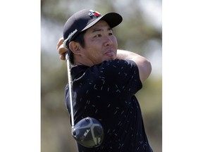 Byeong-Hun An, of South Korea, tees off on the ninth hole during the first round of The Players Championship golf tournament Thursday, March 14, 2019, in Ponte Vedra Beach, Fla.