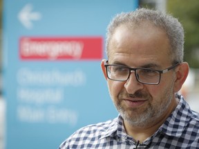 In this Thursday, March 21, 2019, photo, Dr. Adib Khanfer, surgeon of hospital Christchurch speaks during an interview with The Associated Press in Christchurch, New Zealand. Khanafer says he was in shock last Friday when he walked into the operating theater and saw a 4-year-old girl on the table who had suffered gunshot wounds so severe she'd been in cardiac arrest for 30 minutes before stabilizing. Khanafer, who is Muslim, knew some of the 50 people killed in last week's attacks at two Christchurch mosques. The surgery was successful, although the girl remains in critical condition.