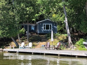 This charming three-bedroom cottage is on Lake Rosseau in Muskoka.