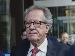 Geoffrey Rush leaves the Supreme Court of New South Wales on April 11, 2019 in Sydney, Australia. The three-week defamation trial concluded in November 2018. Justice Michael Wigney today ruled in favour of Geoffrey Rush, and is entitled to aggravated damages. Rush sued The Daily Telegraph for defamation over a series of articles that were published in late November and early December 2017 that alleged he behaved inappropriately during a 2015 stage production of King Lear.