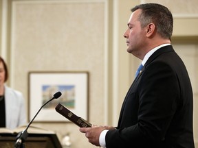 Jason Kenney is sworn in as Alberta's 18th premier at Government House during a ceremony in Edmonton, on Tuesday, April 30, 2019.