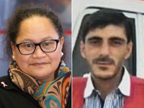 New Zealand's Louisa Akavi and one of her drivers, Syria's Nabil Bakdoune, at undisclosed locations. Armed men stopped their convoy on October 13, 2013, and abducted seven people, four of whom were released the following day.