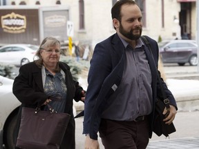 Joshua Boyle and his mother Linda Boyle arrive at the courthouse in Ottawa ON Friday, March 29, 2019.
