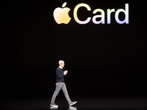 Apple CEO Tim Cook introduces Apple Card during a launch event March 25, 2019.
