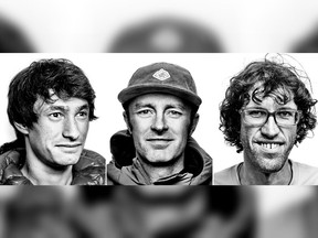 Outdoor apparel company The North Face confirmed Thursday that American Jess Roskelley and Austrians David Lama and Hansjorg Auer disappeared while attempting to climb the east face of Howse Peak on the Icefields Parkway. They were reported overdue on Wednesday. David Lama, left to right, Jess Roskelley and Hansjorg Auer are seen in a composite image of three undated handout images. The North Face said the three professional climbers are members of its Global Athlete Team.