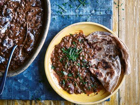 Black lentils with red kidney beans