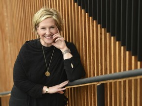 Research professor Brene Brown, star of the Netflix special "Brene Brown: The Call to Courage," poses for a portrait at Netflix's Hollywood offices, Tuesday, April 16, 2019, in Los Angeles.
