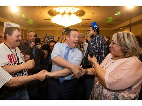 United Conservative Party leader Jason Kenney speaks during a campaign rally in Edmonton, Alta., on Friday, April 12, 2019.