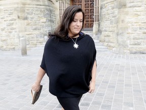 Liberal MP Jody Wilson-Raybould leaves Parliament Hill after a short visit in Ottawa on Tuesday, April 2, 2019. Vancouver police have arrested a 37-year-old man for allegedly using several cans of spray paint to express support for former federal attorney general Wilson-Raybould.
