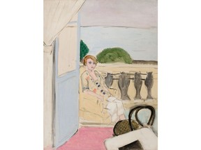 "Femme assise sur un balcon" by Henri Matisse is shown in this undated handout photo. A canvas by Henri Matisse is headed to the auction block in Toronto next month. The Heffel Fine Art Auction House says the 1919 painting, "Femme assise sur un balcon," could fetch between $3.8 million and $5.8 million at its spring sale.
