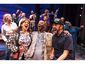 The cast of "Come From Away," is shown in a 2016 handout photo. The accolades keep rolling in for the Newfoundland-set theatre smash "Come From Away," this time with the Los Angeles Drama Critics Circle naming it best production and best musical score.THE CANADIAN PRESS/HO-Matthew Murphy, *MANDATORY CREDIT*