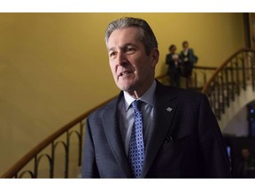 Manitoba Premier Brian Pallister arrives at the first ministers' meeting in Montreal on Friday, December 7, 2018. With a possible early election looming, Manitoba's governing Progressive Conservatives have a lot more money in their war chest than their main opponents.THE CANADIAN PRESS/Paul Chiasson
