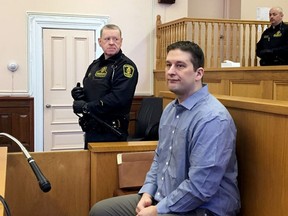 Trent Butt is seen in the defendant's box, at St. John's Supreme Court, in St. John's on March 14, 2019. A man who killed his five-year-old daughter in what the Crown said was a calculated plan to inflict suffering on his estranged wife will be sentenced today. A jury convicted Trent Butt of first-degree murder in March in the death of his daughter Quinn.