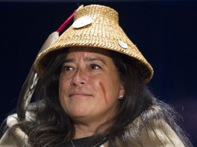 Former Justice Minister Jody Wilson-Raybould takes part in a first nations ceremony at the First Nations Justice Council in Richmond, B.C, Wednesday, Apr 24, 2019. Wilson-Raybould said the Liberal government made promises on Indigenous issues but backtracked on reconciliation and resolving long-standing problems after taking the reins of power.