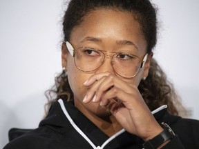 Japan's Naomi Osaka speaks during a press conference at the WTA-Tour Porsche Tennis Grand Prix in Stuttgart, Germany, Saturday, April 27, 2019.