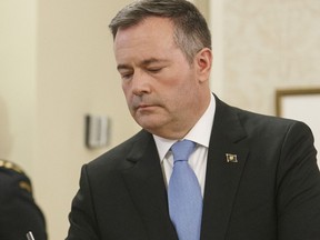 Jason Kenney is sworn in as premier of Alberta in Edmonton on Tuesday, April 30, 2019.