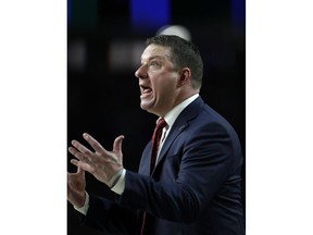 Texas Tech head coach Chris Beard reacts during the second half in the championship of the Final Four NCAA college basketball tournament against Virginia, Monday, April 8, 2019, in Minneapolis.