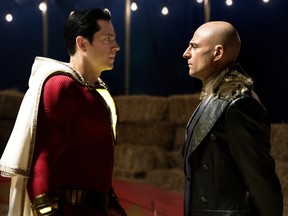 Zachary Levi, left, and Mark Strong.