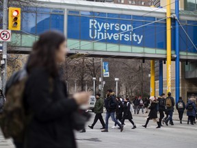 A general view of the Ryerson University campus in Toronto, is seen on Thursday, January 17, 2019.