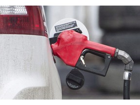 The country's annual inflation rate eased to 2.8 per cent in August as still-rising gasoline prices advanced at a more-moderate pace. A gas pump is shown at a filling station in Montreal, Wednesday, April 12, 2017. THE CANADIAN PRESS/Graham Hughes