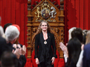 Julie Payette is applauded during her installation ceremony as Canada's 29th Governor General on Oct. 2, 2017.