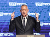 Benny Gants, head of the Blue and White Political alliance (Kahol Lavan), speaks following the vote in the Israeli elections on April 9, 2019