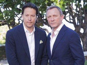 Director Cary Fukunaga, and actor Daniel Craig at the launch of production for the next James Bond movie — currently titled Bond 25.