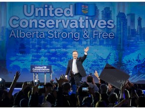 United Conservative Party leader Jason Kenney addresses supporters in Calgary, Alta., Tuesday, April 16, 2019.THE CANADIAN PRESS/Jeff McIntosh