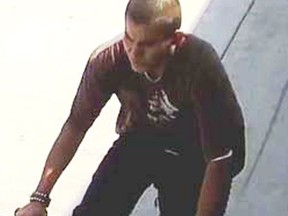 This undated photo released by the Los Angeles Police Department shows a person they are seeking in a series of slashing attacks in the city recently. Police say they are trying to find the bicyclist who rides close to people and slashes their faces and is believed to have struck six times since March 2019. Police in a statement said that a man standing near a bus stop was attacked on Monday, April 1, 2019, and a woman was slashed about a mile away. They were hospitalized with severe injuries and are expected to survive. (Los Angeles Police Department via AP)