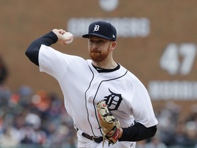 Detroit Tigers pitcher Spencer Turnbull throws during the first inning of a baseball game against the Kansas City Royals, Thursday, April 4, 2019, in Detroit.