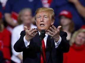 President Donald Trump speaks during a rally in Grand Rapids, Mich., Thursday, March 28, 2019.