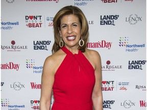 FILE - In this Feb. 12, 2019 file photo, Hoda Kotb attends the 16th annual Woman's Day Red Dress Awards, in support of women's heart health, at Jazz at Lincoln Center in New York. The "Today" show co-anchor's  family has grown.  In a telephone call on Tuesday, April 16, 2019 the 54-year-old told her colleagues that she has adopted a second child. Hope Catherine joins 2-year-old sister Haley Joy.