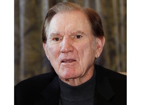 FILE - In this Nov. 14, 2011, file photo, Hall of Fame football player Forrest Gregg talks about his battle with Parkinson's disease during an interview in Colorado Springs, Colo. The Pro Football Hall of Fame says Green Bay Packers great Forrest Gregg has died. He was 85. The Hall did not disclose details about his death in its statement Friday, April 12, 2019.