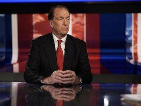 FILE- In this Feb. 6, 2019, file photo David Malpass, undersecretary for international affairs at the Treasury Department, listens to Trish Regan during "Trish Regan Primetime" on Fox Business in Washington. Malpass, the Treasury official nominated by President Donald Trump to head the 189-nation World Bank, has won election to the post. The World Bank says Malpass was approved unanimously by the bank's 25-member executive board on Friday, April 5.