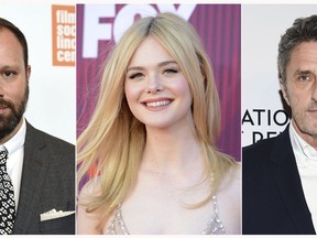 This combination photo shows, from left, director Yorgos Lanthimos, actress Elle Fanning and filmmaker Pawel Pawlikowski, who are joining the Cannes Film Festival jury. The Cannes Film Festival will open May 14 with the premiere of Jim Jarmusch's "The Dead Don't Die." The festival runs through May 25. (AP Photo)