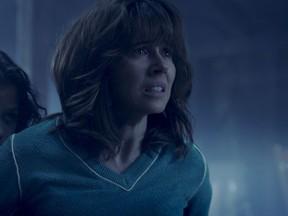 This image released by Warner Bros. Pictures shows Jaynee-Lynne Kinchen, left, and Linda Cardellini in a scene from "The Curse of La Llorona." (Warner Bros. Pictures  via AP)