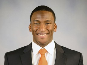 This 2015 photo provided by Clemson Athletics shows Clelin Ferrell. Ferrell is a possible pick in the 2019 NFL Draft.