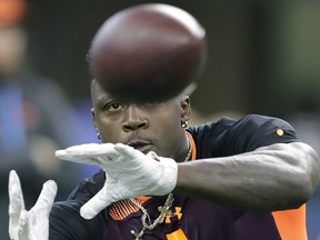 FILE - In this March 2, 2019, file photo, Mississippi wide receiver A.J. Brown runs a drill during the NFL football scouting combine, in Indianapolis. Brown is a possible pick in the 2019 NFL Draft.