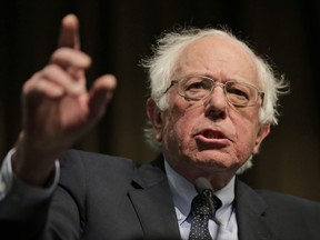 Sen. Bernie Sanders speaks during the National Action Network Convention in New York, Friday, April 5, 2019.