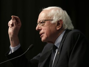 U.S. Sen. Bernie Sanders, I-Vt., a candidate for the 2020 Democratic presidential nomination, addresses during the National Action Network Convention in New York, Friday, April 5, 2019.