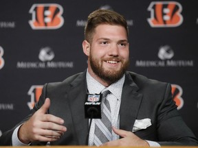 Cincinnati Bengals first-round draft pick Jonah Williams speaks during a news conference at Paul Brown Stadium, Friday, April 26, 2019, in Cincinnati.