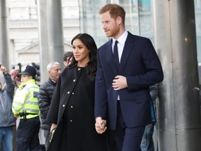 The Duke and Duchess of Sussex, Prince Harry and Meghan Markle, visit New Zealand House on March 19, 2019.