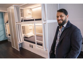 Andreas Zacharakis is seen in a shared accommodation room at the M Montreal Hotel in Montreal on Thursday, April 11, 2019. A growing cohort of young travellers dubbed "flashpackers" - backpackers who are willing to pay a little extra for affordable luxuries - has given rise to a type of lodging that in decades past would have been considered an oxymoron: the high-end hostel.THE CANADIAN PRESS/Paul Chiasson