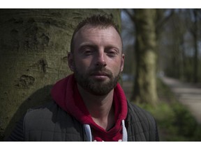 Joey Hoofdman, who, after DNA testing is one of 49 confirmed children of Dutch fertility doctor Jan Karbaat, poses for a portrait in Alkmaar, Netherlands, Monday, April 15, 2019. Karbaat, who died in 2017, used his own sperm to inseminate 49 women and may have even more children. Ties van der Meer of the Dutch Donor Child Foundation said Monday that three more people have contacted him because they think they may also have been conceived using the sperm of Dr. Jan Karbaat.